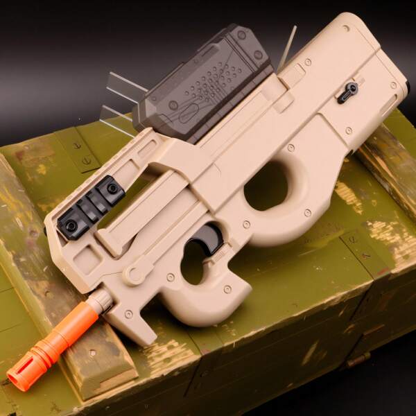 Pistola eléctrica recargable P90 de bolas de gel - Juguete automático para actividades al aire libre - Regalo perfecto para cumpleaños, Pascua, Navidad, Halloween y Acción de Gracias (Balas no incluidas)