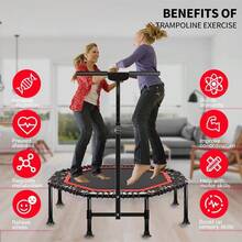 45 Inch Rebounder Trampoline For Adults, Max 330 Lbs Load Capacity, Portable Fitness Exercise With 3-Level Adjustable Foam Handle For Indoor And Outdoor Exercise - 1 - View 4