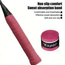 1 件防滑吸汗 PU 面料网球拍握把胶带，适用于网球、羽毛球、钓鱼竿 - 通用防滑替换握把胶带，手感更佳，减震效果更好