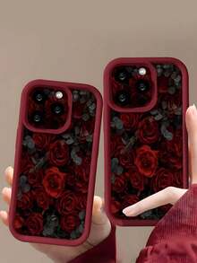 Funda para teléfono con estampado de carey. Funda clásica retro con estampado floral de rosas. Funda de TPU suave, anticaídas, antideslizante y antigolpes. Compatible con phone S. Funda para phone 5/15 Plus/15 Pro/15 Pro Max (1 unidad) - Multicolor 4 - Ver 2