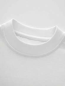 Men's 220g pure cotton letter print short-sleeved T-shirt - Blanco - Ver 6