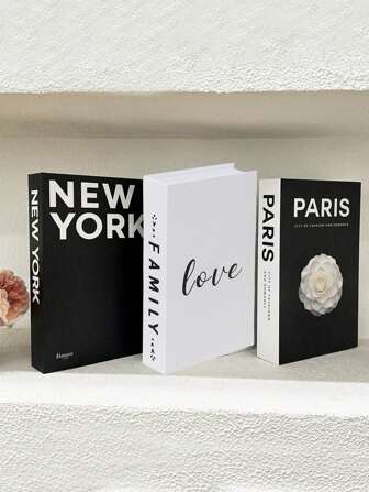 1 set de livres décoratifs de luxe, livres de simulation anglais modernes et simples pliables, modèles décoratifs de livres artisanaux, accessoires d'ameublement doux pour salon de café, livres décoratifs de style nordique