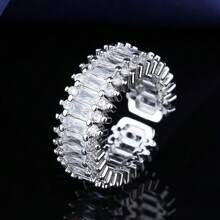 1pc Elegant Luxury Engagement Rings For Women Crystal Ring Birthday Bridal Dress-Up Female Festivals Jewlelry Gift