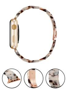 Elegancki pasek z żywicy o fakturze marmuru, kompatybilny z zegarkiem Apple Watch, doskonały towarzysz podróży i prezent na Walentynki, regulowany, kompatybilny z modelami Ultra, SE i Series 1-10, trwały i wygodny