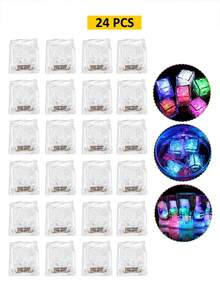 6/12/24 Stücke leuchtende Eiswürfel, mehrfarbig langsam blinkend, wasserdichte leuchtende Eiswürfel für Getränke, geeignet für Hochzeit, Club, Bar, Getränke, KTV, Nachtlicht, Schwimmbad, Hochzeit, Party Deko - farbiges Licht - Übersicht 15