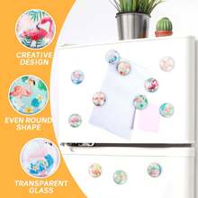 12Pcs Glass Strong Magnetic Refrigerator Magnet Fridge Sticker,Cute Flamingo Fridge Magnets Decoration For Crafts,Strong Fridge Magnets For Kitchen, School,Office Whiteboard, Cabinet And Dishwasher