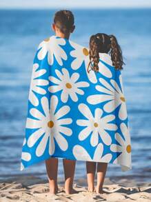 Toalha de praia personalizada com nome para meninos e meninas, 1 peça, flores clássicas, várias cores, toalha de praia para pais e filhos, absorvente, multifuncional, secagem rápida, respirável, reutilizável, requintada, confortável, macia, moderna