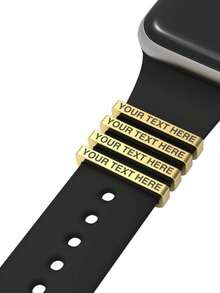 1/2 Stücke personalisierte Text Gurt Dekoration, Silber, Gold, Roségold passende Silikon Smart Gurt Zubehör für Valentinstag, Ostern, Muttertag, Vatertag, Weihnachtsgeschenke für Liebhaber, Freunde, Paar und Studenten für den täglichen Gebrauch, Jahrestage, zum Gedenken an verstorbene Angehörige, zur Erinnerung an besondere Daten etc.