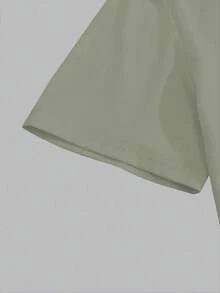 男士时尚活力加州印花圆领T恤 - 透气、柔软、短袖、休闲、户外穿着 - 男士休闲创意上衣 - 綠色 - 查看 6