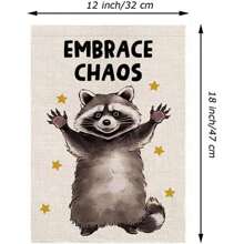 Garden Flag Fun Raccoon Vertical Double-Side Outdoor Decoration Garden Lawn Home Decor 12 X 18 Inches