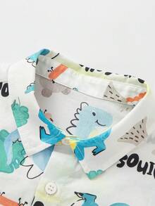 Balabala Boys' 2 Pieces Cartoon Outfit, & Stylish Summer Set - White Tone - View 6