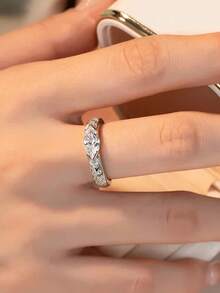 S925 Luxury Synthetic Zirconia Stone Ring, Elegant Fashion Women's Engagement/Proposal Ring To Give To Your Lover