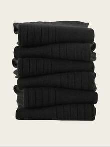 10/5/3/1 Pair Classic Black Breathable Moisture Wicking Men's Socks For Business/Formal Wear Or Sportswear, Suitable For Spring/Summer - Black - View 4