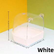 透明鸟浴笼，鹦鹉浴室，户外鸟浴区，喂鸟笼，仓鼠日常用品，鸟挂配件，宠物鸟用品，PVC鸟笼，底部防滑，安装简单，适合鹦鹉和小鸟，是鸟类爱好者的完美礼物 - 彩色 - 查看 13