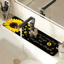 1 件家居装饰、水龙头盖垫、耐用涤纶、防水防滑、适用于厨房和浴室、带吸盘轻松安装、非常适合夏季和日常装饰、礼物、浴室垫 | 水龙头垫 | 耐用水龙头垫、水龙头配件 - 彩色 - 查看 10