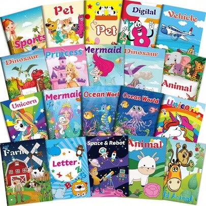 20Pack Coloring Books For Kids Ages 3-8-12 (5.1 X 7 Inch),Mini Coloring Books For Kids Party Favors,Bulk Coloring Books For Kids Birthday Gifts Small Goodie Bags Stuffer Fillers Bulk School Classroom Activity(Not Duplicate),Back To School,School Supplies