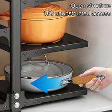 1pc Adjustable Heavy Duty Kitchen Organizer - Large Capacity Pots And Pans Rack, Multipurpose Heavy Duty Pots And Pans Storage Rack Under Cabinet, 7 Layers Adjustable Pan Storage Rack For Kitchen Cabinet Organizer And Storage, Kitchen Organizer - Black - View 11