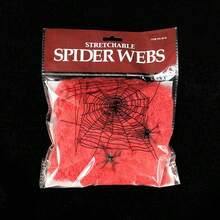 1pc Spider Web Prop + 1pc Spider Web + 2pcs Spiders, Multi-Color Option, Room Decor, Escape Room Decor, Horror Atmosphere Decorative Accessory (Random Packaging) - Multicolor - View 8