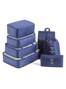 8-1PC Travel Clothes Organizer Set, Large Capacity Multi-Functional Packing Cubes With Zipper Closure, Handheld Travel Bag, Storage Bag, Mesh Bag, Cosmetic Bag, Shoe Bag, Bottle Sleeve, Drawstring Bag, Regular Bag, Luggage Bag, Underwear Organizer, Hospital Bag, Waterproof Toiletry Kit For Shirts, Underwear, Clothes, Cosmetics, Toiletries, Toothbrush And Toothpaste