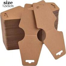 100/200/300 pack Cartes de présentation de bijoux, support en papier kraft pour bracelets et colliers, étiquette pour porte-clés, boucles d'oreilles et bandeaux, emballage polyvalent et pratique pour accessoires faits main