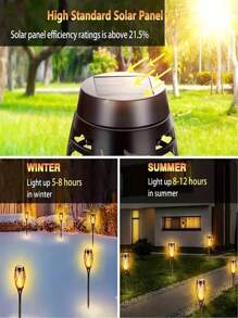 6 pezzi di luci da esterno, luci solari per esterno upgrade set da 6 pezzi, luci solari a torcia con fiamma tremolante, luci da giardino, luci da cortile, luci da prato, luci decorative da torcia per vialetti, giardino, patio