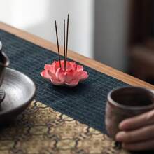 1pc Ceramic Lotus Flower Incense Burner, Incense Holder, Floral Aroma Diffuser, Spiritual Relaxation Home Decor, Suitable For Home, Office, Bedroom, Living Room, Multiple Colors Available - Lotus Incense Holder - View 5