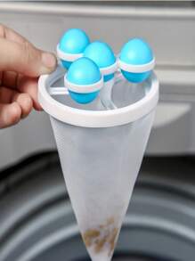 1pc/5pcs Washing Machine Floating Lint Filtering Net Bag, Lint Remover Cleaner Cleaning Ball For Laundry [Slight Color Difference Due To Lighting, Does Not Affect Usage]