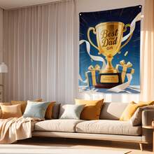 Fathers Day Trophy Gradient Wall Hanging Tapestry Blanket A Unique Decorative Piece For Living Room Bedroom Or Office Use Adding A Stylish And Sentimental Touch To Any Space A Thoughtful Gift For Dads Who Appreciate Handcrafted Artwork And Meaningful Designs In Home Decor - Multicolor - View 8
