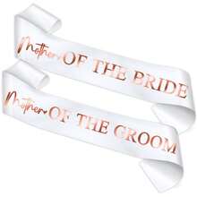 新娘和新郎母亲玫瑰金箔腰带，白色单身派对腰带，适用于新娘送礼会订婚用品礼品婚礼配饰 - 彩色 - 查看 11