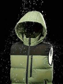 全新冬季男士无袖夹克户外运动徒步加厚连帽加厚可拆卸背心，适合年轻人