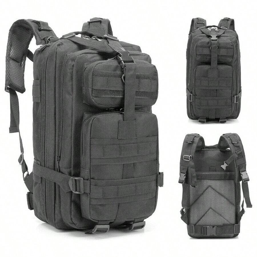 Military Tactical Army Backpack Rucksack Camping Hiking Trekking Outdoor Bag 20L - Black - View 1