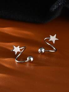 1 件 S925 纯银爱心星银杏叶简约小扭螺丝肚脐钉简约时尚休闲肚脐钉送给女朋友适合女孩的日常佩戴适合女孩，女孩的日常装，送给女朋友、母亲、姐妹的最佳礼物