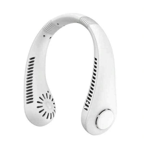 Ventilador de cuello colgante portátil 3 velocidades refrigeración 360 grados ventilador sin aspas deportivo verano oficina hogar USB manos libres diseño ergonómico ligero cómodo fresco moderno accesorio viaje ideal para actividades exteriores ejercicio