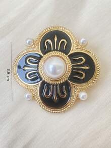 1pc Retro Geometric Pattern European & American Style Fashion Pin Brooch, Versatile For Daily Wear And Festivals - Earrings - View 3