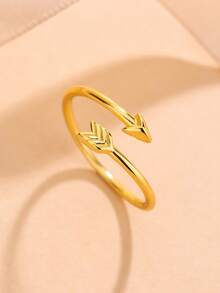 S925 European & American Personalized Arrow Shaped Toe Ring & Knuckle Ring, Versatile Minimalist Adjustable Foot Jewelry, Suitable For Dating, Party, Daily Wear, Gift For Girlfriend, Female Friends, High Quality Jewelry - Gold - View 3