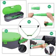 Portable Badminton Net Set With Freestanding Base 2 Badminton Rackets 2 Shuttlcks And 1 Net For Outdoor Indoor Sports Easy Setup Net - Green - View 4