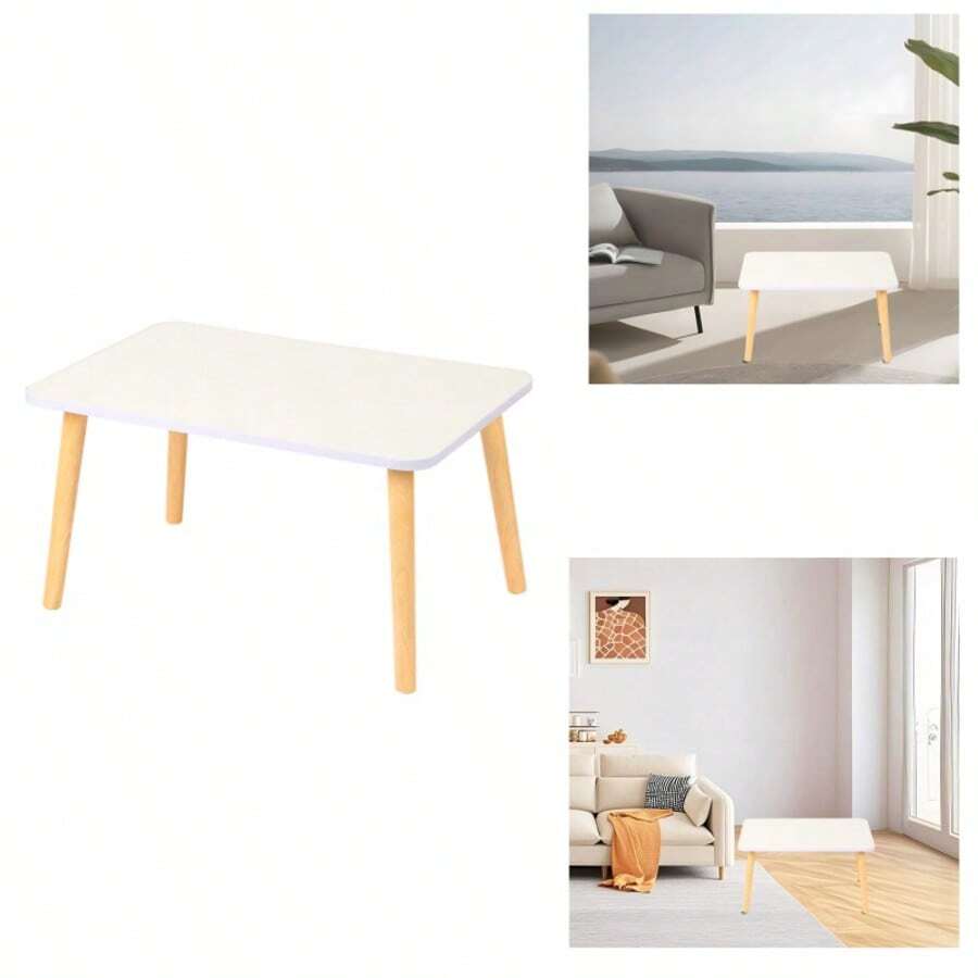 Mesa de centro de 60 x 40 x 32 cm, ideal para sala de estar, cocina, oficina, picnic al aire libre.