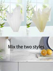 40 件/包小号一次性牛奶玫瑰花束包装纸，插花包装材料，优雅简约的花卉衬里