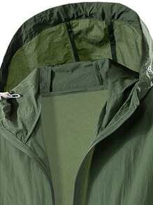 Chaqueta deportiva ligera de unicolor para hombre para verano, transpirable, de manga larga con protección solar para correr y hacer ejercicio