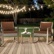 Outdoor Seat Cushion Set Waterproof & Fade-Resistant Patio Chair Cushions With Removable Cover, Deep Seat & Back Cushion For Outdoor Patio Furniture Cushions Seat Cushion & Back Cushion - Coffee Brown - View 3