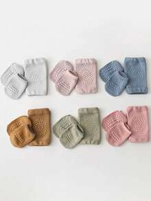 3pcs/Set (Knee Pads + Non-Slip Leg Warmers) Random New Style Kids Breathable Knee Pads & Baby Non-Slip Floor Crawling Leg Warmers Suit, Baby Knee Protection For Toddlers