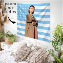 1件可定制个性化挂毯，可添加照片和文字，适用于生日、婚礼、万圣节、圣诞节、派对、父亲节/母亲节、家居装饰、卧室装饰、宿舍装饰和返校季。 - 彩色 - 查看 6