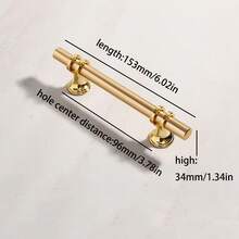 Fanruier 6PCS Aluminum Alloy Black Gold Door Handle Wardrobe Kitchen Cabinet Drawer Solid Handle Furniture Handle European Modern Hardware - Gold - View 9
