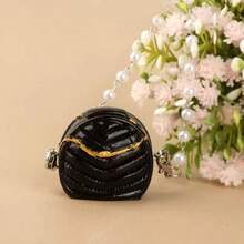 全新逼真 3D 包钥匙扣，时尚百搭珍珠链背包吊坠，别致单肩包配件 - 彩色 - 查看 3