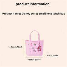 Miniso 名创优品迪士尼卡通洞穴便当包可爱抱抱熊便携沙滩手提包大容量女士旅行单肩包手提包礼品 - 粉色 - 查看 10