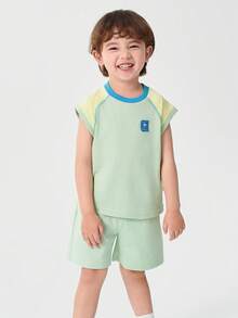 Balabala Boys' Quick-Dry 2 Pieces Outfit, Breathable & Summer Wear - Earthy Green - View 1