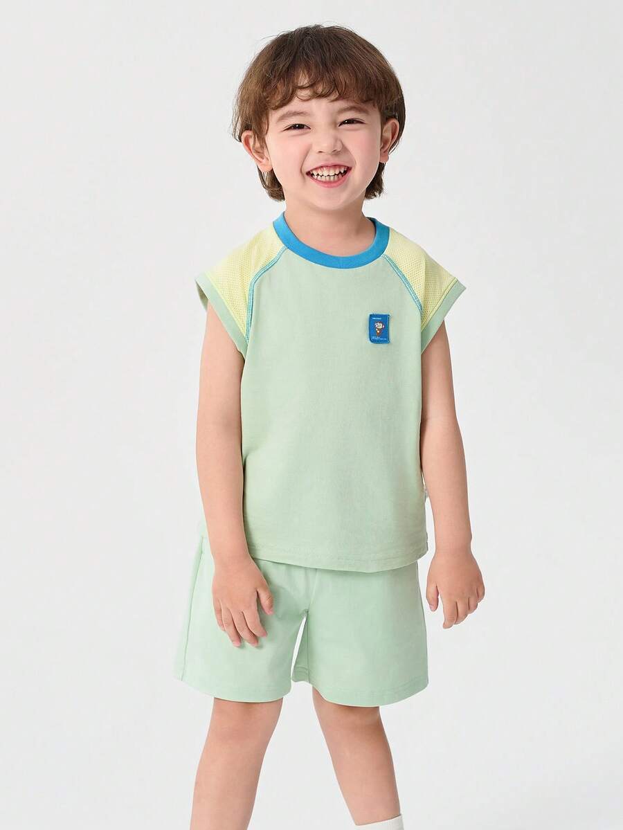 Balabala Boys' Quick-Dry 2 Pieces Outfit, Breathable & Summer Wear - Earthy Green - View 1