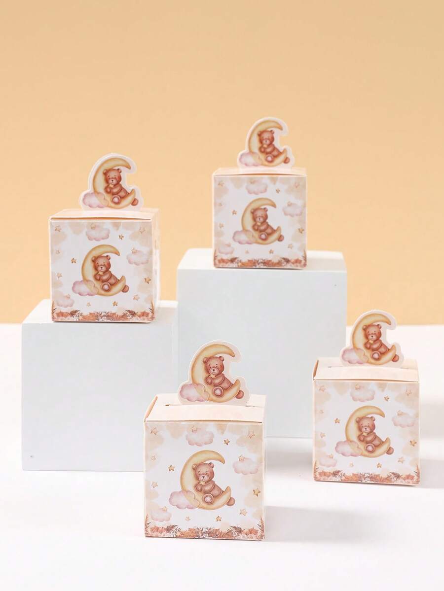 24 piezas Cajas de regalo mini de oso de peluche marrón, Cajas de dulces 3D de oso de peluche marrón lindas, Decoración de fiesta de cumpleaños, Decoración de mesa de fiesta temática de revelación de género, Decoración de fiesta de baby shower y cumpleaños, Embalaje de regalos para fiestas en el hogar y vacaciones, Cajas de embalaje de regalos para decoración de mesa de fiesta, Regalos de fiesta de cumpleaños - Oso de peluche marrón - Ver 1