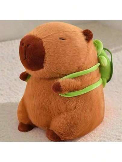 1个毛绒水豚玩偶 - 可爱逼真的水豚毛绒玩具 - 水豚拍拍手环水豚毛绒玩偶装饰 - 自行车配件 - 水豚拍拍戒指 - 柔软动物家居沙发床装饰 - 宠物毛绒玩偶 - 卧室装饰 - 儿童玩具 - 生日礼物 - 毕业礼物 - 开斋节礼物 - 节日礼物 - 完美礼物