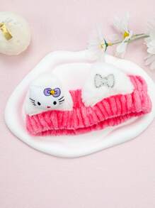 Sanrio 1pc Hello Kitty Kawaii Spa Headband - Soft Fluffy Hair Band For Women, Cute Makeup Headband For Skincare, Washing, Party & Shower (Sanrio Collection) Turban Headband Sweatband